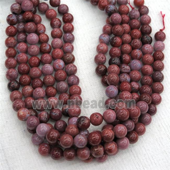 round Portuguese Agate beads, red