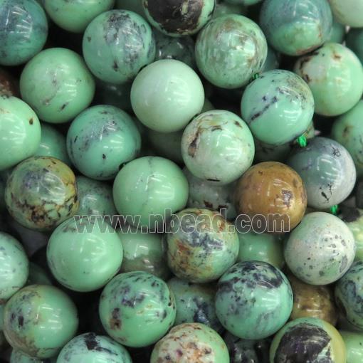 natural Green Mongolian Turquoise Beads Smooth Round