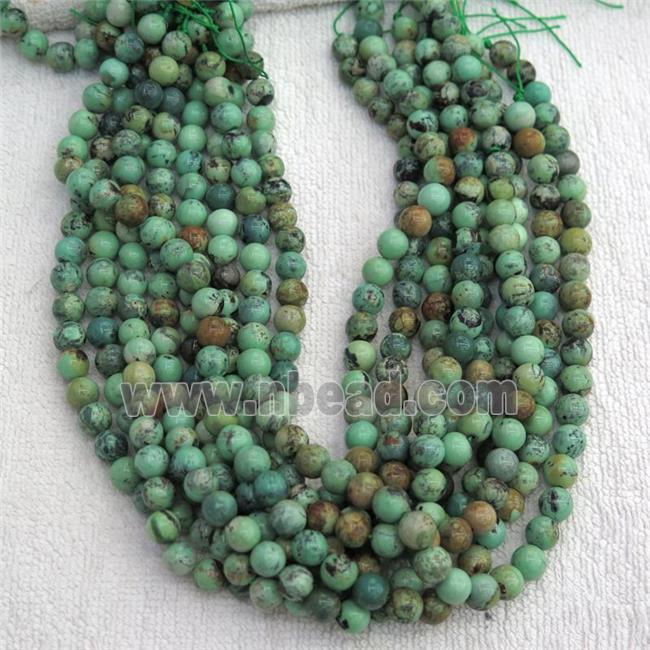 natural Green Mongolian Turquoise Beads Smooth Round