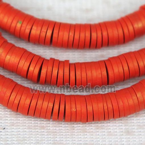 red Fimo Polymer Clay heishi beads