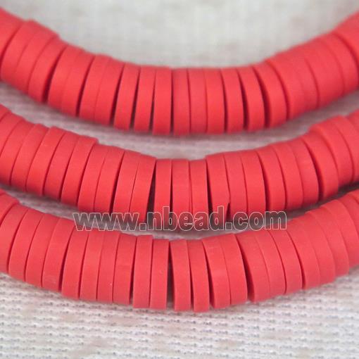 red Fimo Polymer Clay heishi beads