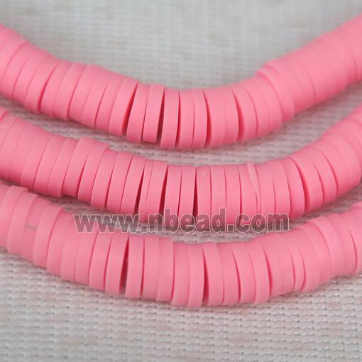 pink Fimo Polymer Clay heishi beads