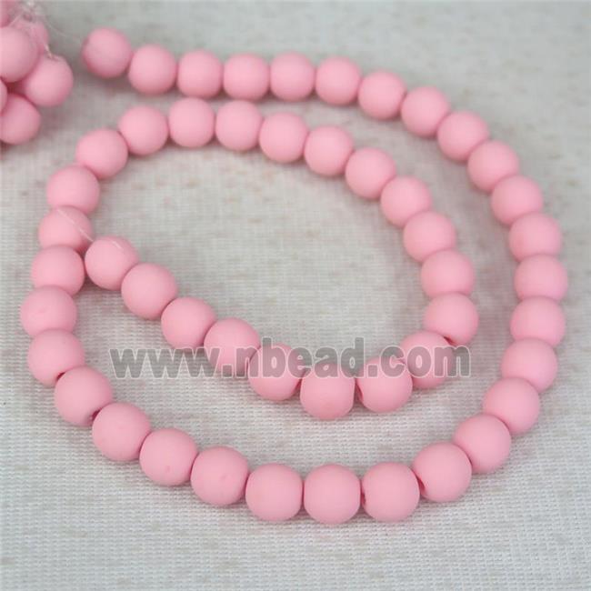 round pink Fimo Polymer Clay Beads
