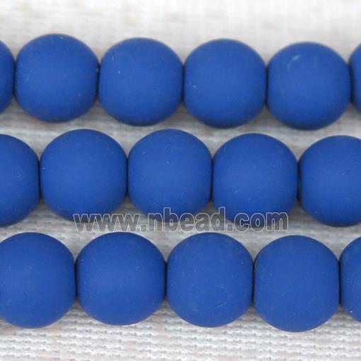round royal blue Fimo Polymer Clay Beads