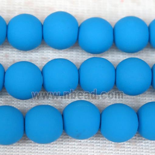 round blue Fimo Polymer Clay Beads