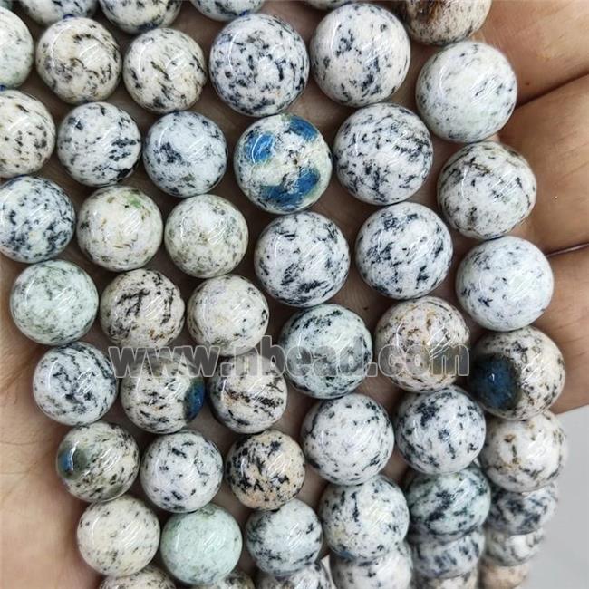Natural K2 Jasper Beads Blue B-Grade Smooth Round