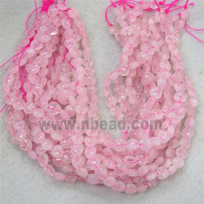 Pink Rose Quartz Heart Beads