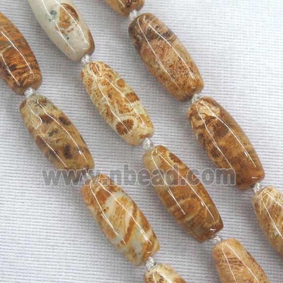 Yellow Coral Fossil Rice Beads