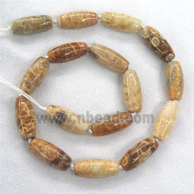 Yellow Coral Fossil Rice Beads