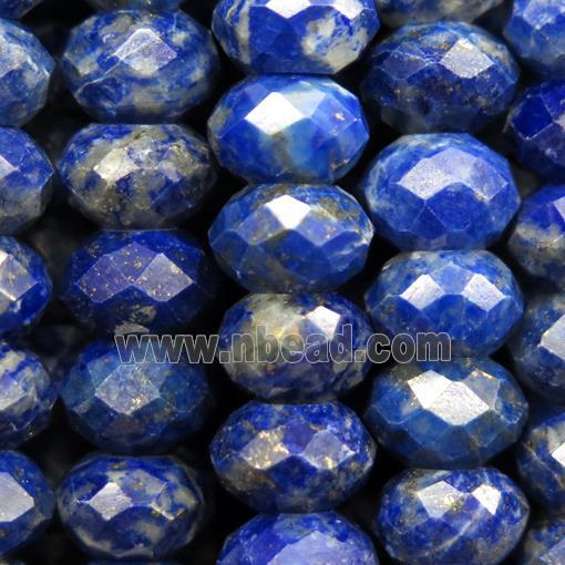 blue Lapis lazuli beads, faceted rondelle