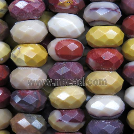 Mookaite beads, faceted rondelle