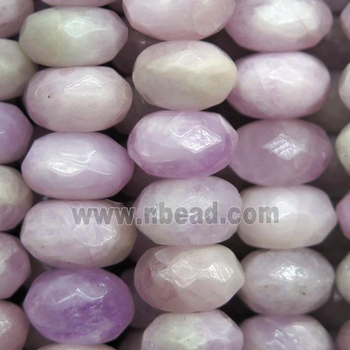 Kunzite beads, faceted rondelle