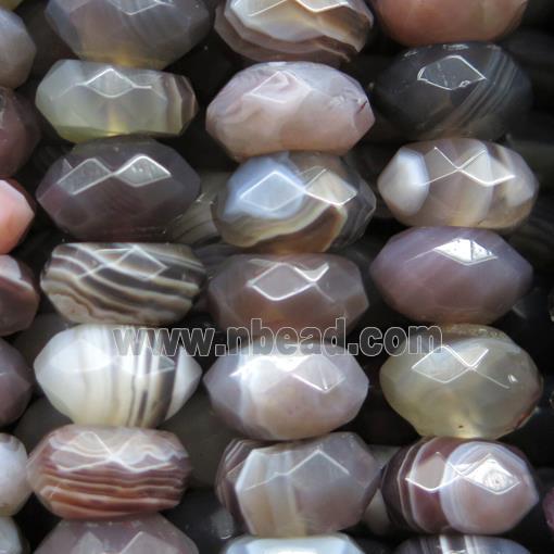 Botswana Agate beads, faceted rondelle