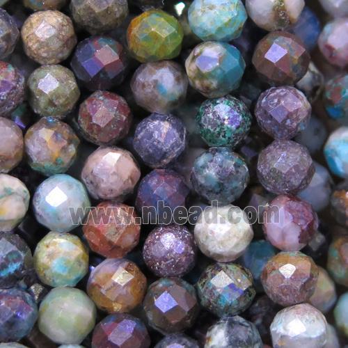 tiny Azurite beads, faceted round