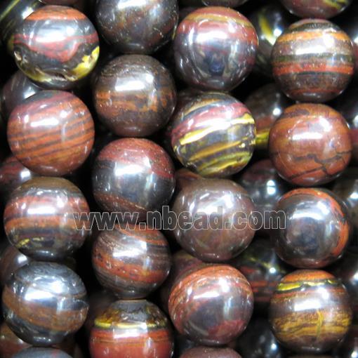 Red Iron Tiger Eye Stone Beads Ferruginous Smooth Round