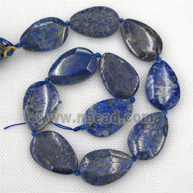 lapis lazuli beads, faceted teardrop
