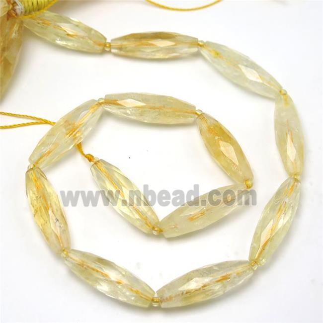 yellow Citrine beads, faceted rice