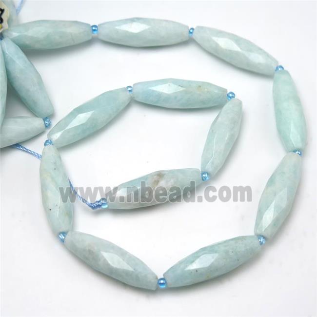 blue Amazonite beads, faceted rice