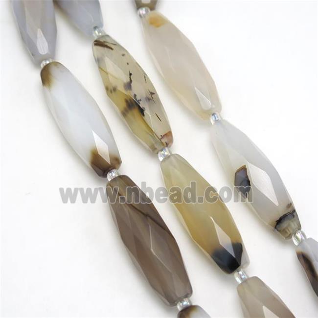 Heihua montana Agate Beads, faceted rice