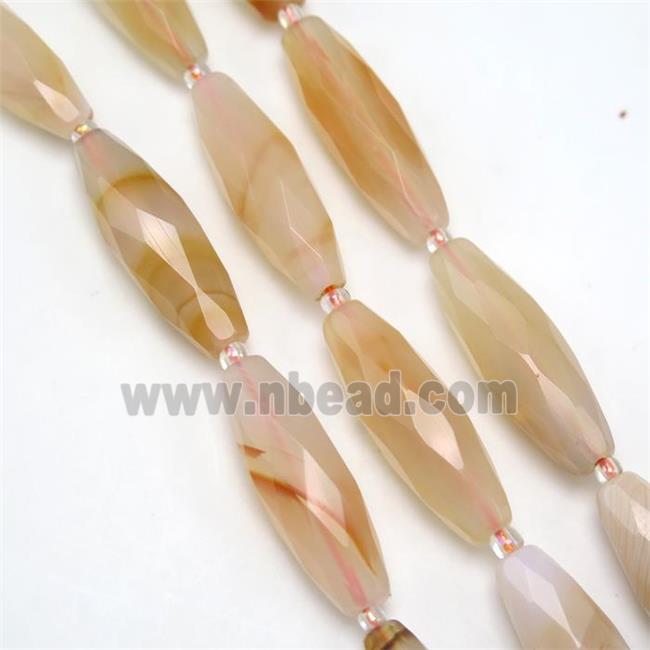 red Agate beads, faceted rice