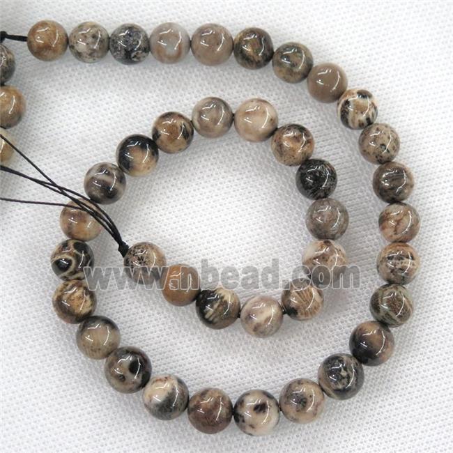 round Coral Fossil Beads