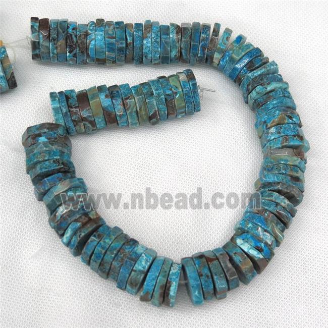 blue Ocean Jasper Beads, faceted heishi