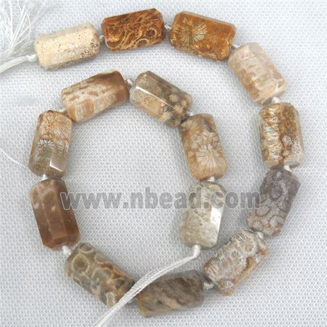 Coral Fossil tube beads