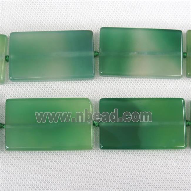 green Agate Beads, rectangle, dye
