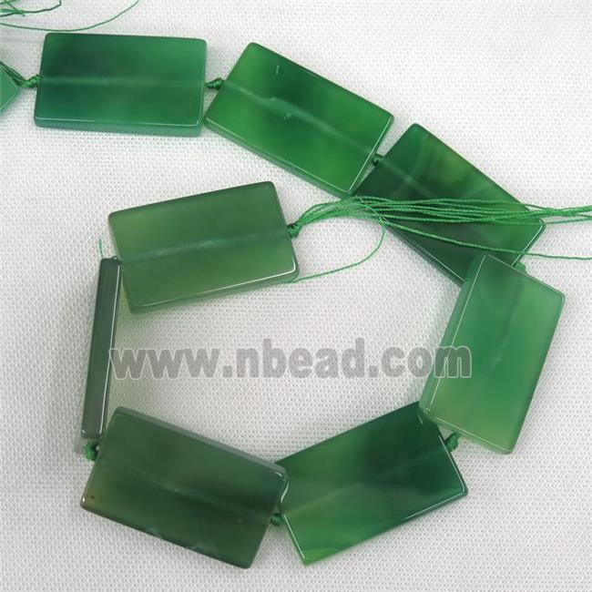 green Agate Beads, rectangle, dye