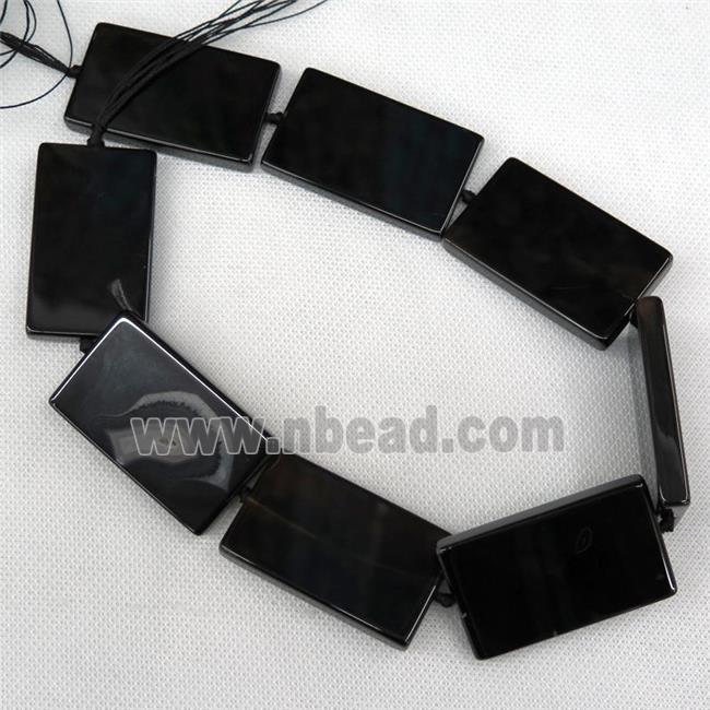 black Agate Beads, rectangle, dye