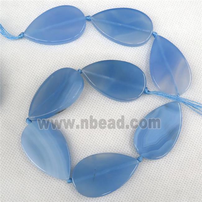 blue Agate Beads, teardrop, dye