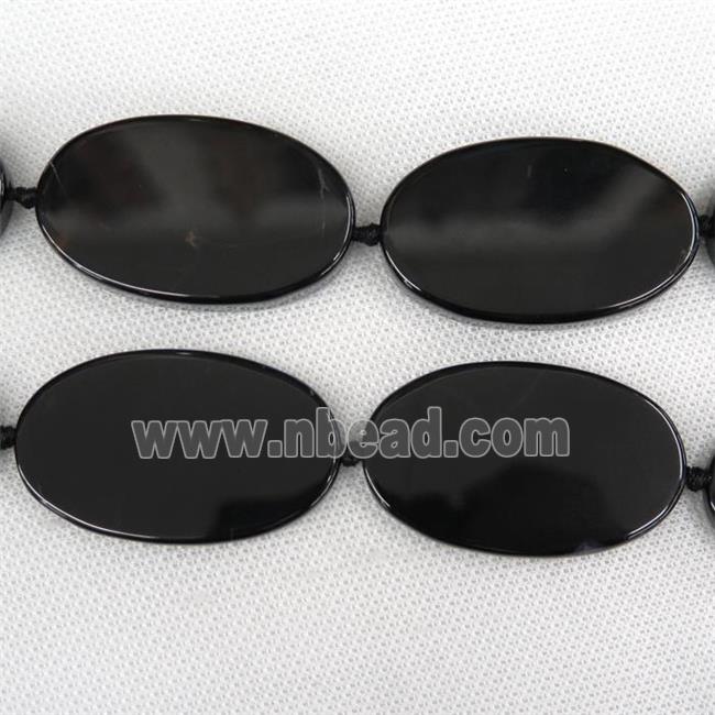 black Agate Beads, oval, dye