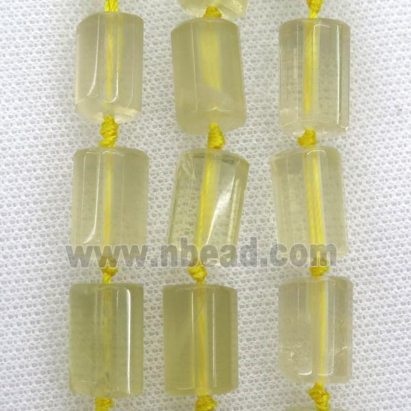 Lemon Quartz beads, faceted Column