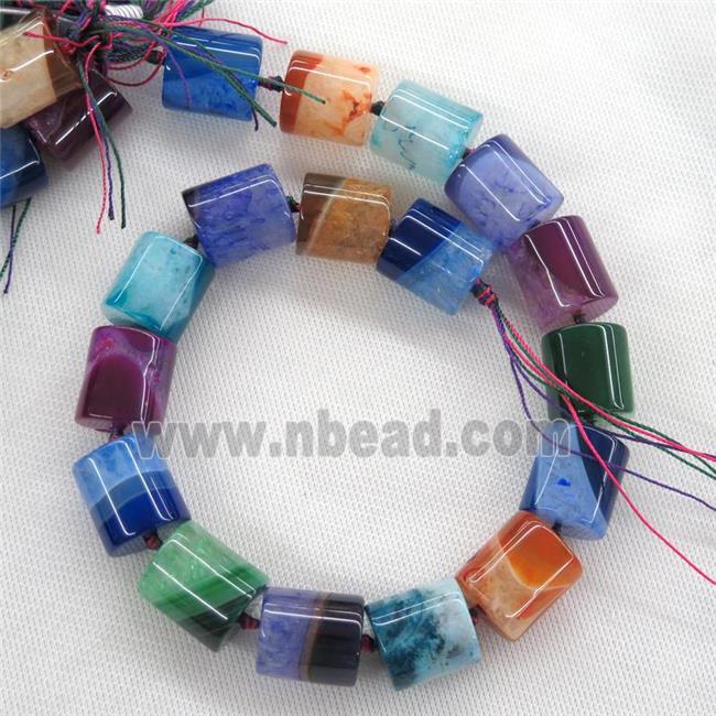 Druzy Agate column beads, mix colors
