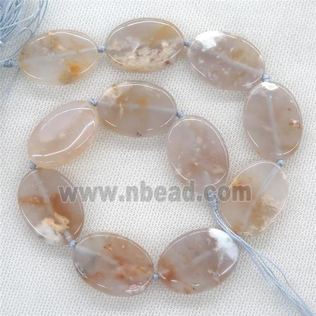 Cherry Agate oval beads