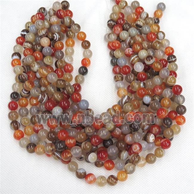 natural Brazilian Stripe Agate Beads, round