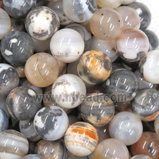 round Ocean Agate Beads, color treated