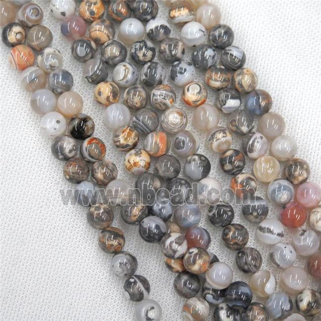 round Ocean Agate Beads, color treated