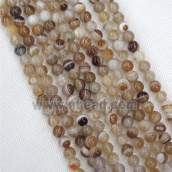 round coffee stripe agate beads