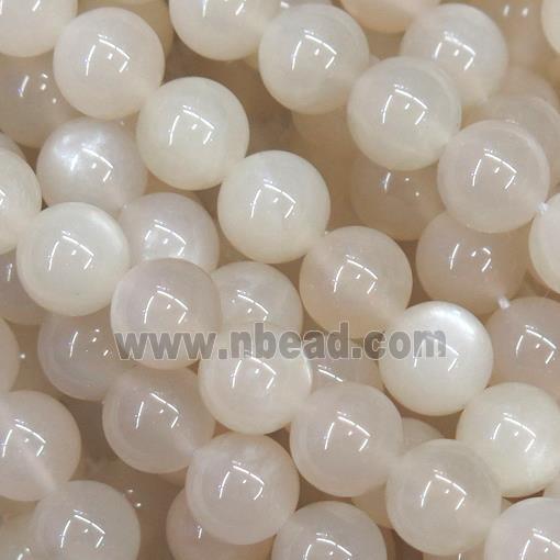 white MoonStone Beads, round, B-grade