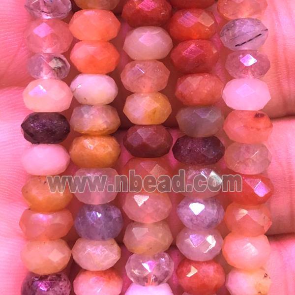 mix gemstone beads, faceted rondelle