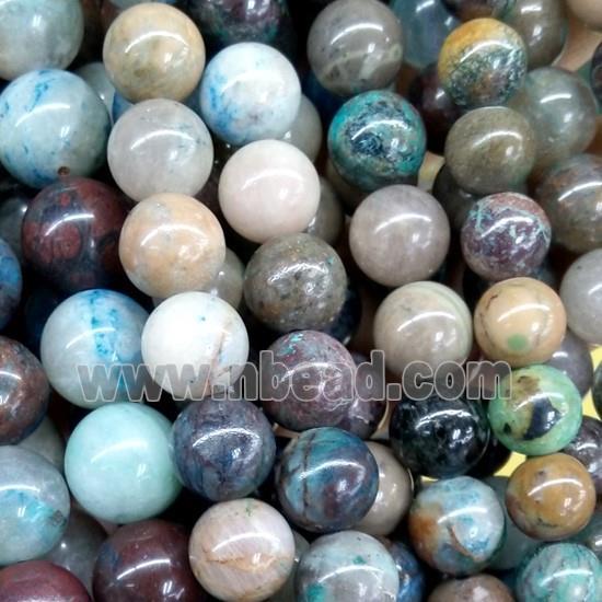 round natural Chrysocolla Beads, multi color