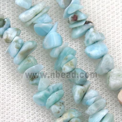 blue Larimar chip beads, A-grade