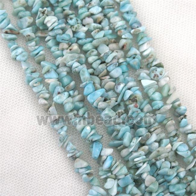 blue Larimar chip beads, A-grade
