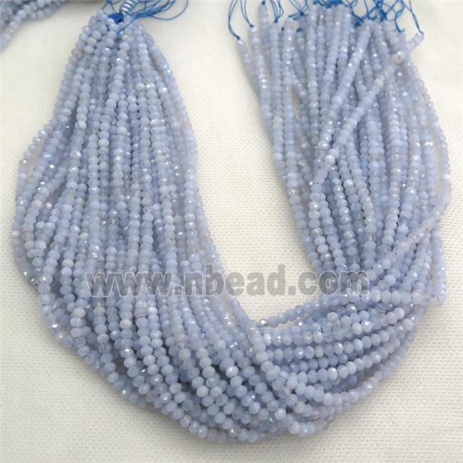 tiny Blue Lace Agate beads, faceted rondelle