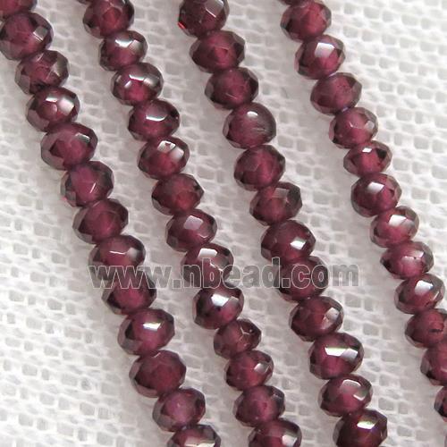 red Garnet Beads, faceted rondelle