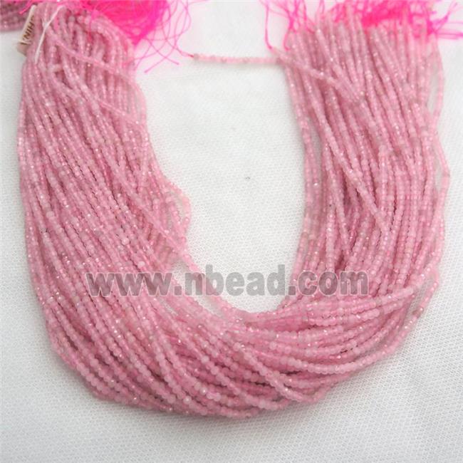Rose Quartz beads, faceted rondelle