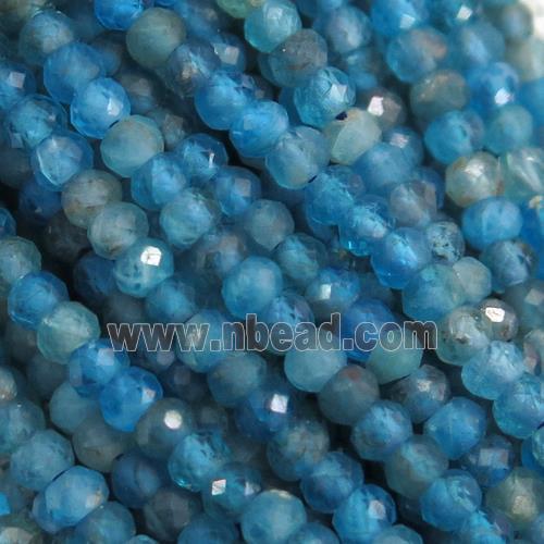 blue Apatite Beads, faceted rondelle