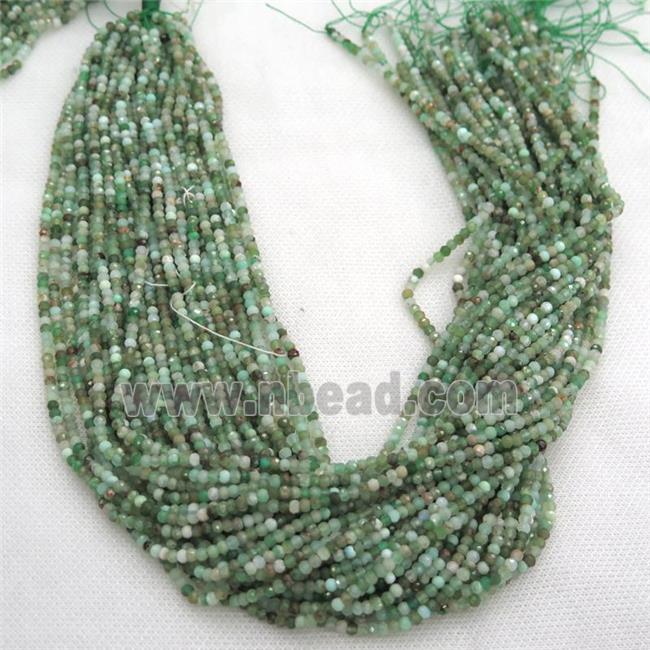 tiny green Australian Chrysoprase Beads, faceted rondelle