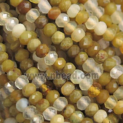 yellow Opal Beads, faceted rondelle